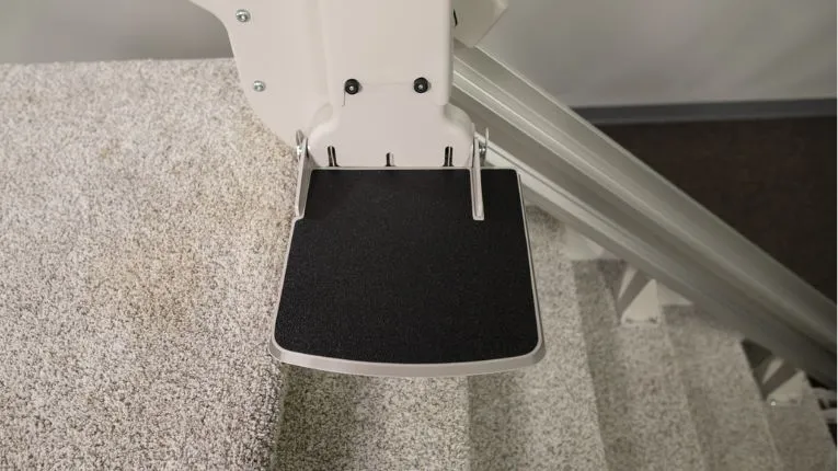 bruno elite straight indoor stair lift with a larger footrest