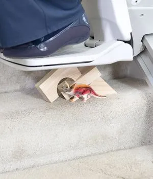Elan straight indoor stair lift safety stop