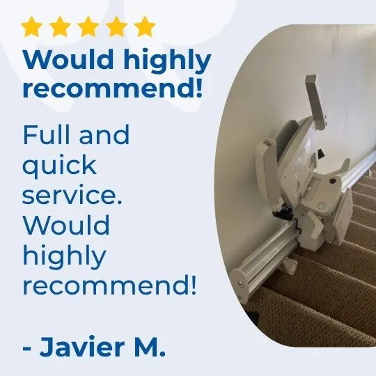a stair lift on a staircase